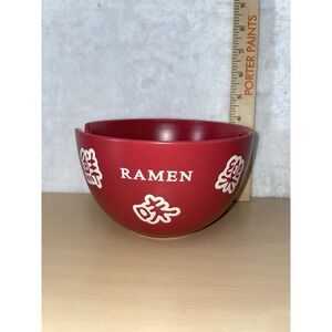 Signature Housewares Red Ramen Bowl Chopstick Rest & Drain Hole